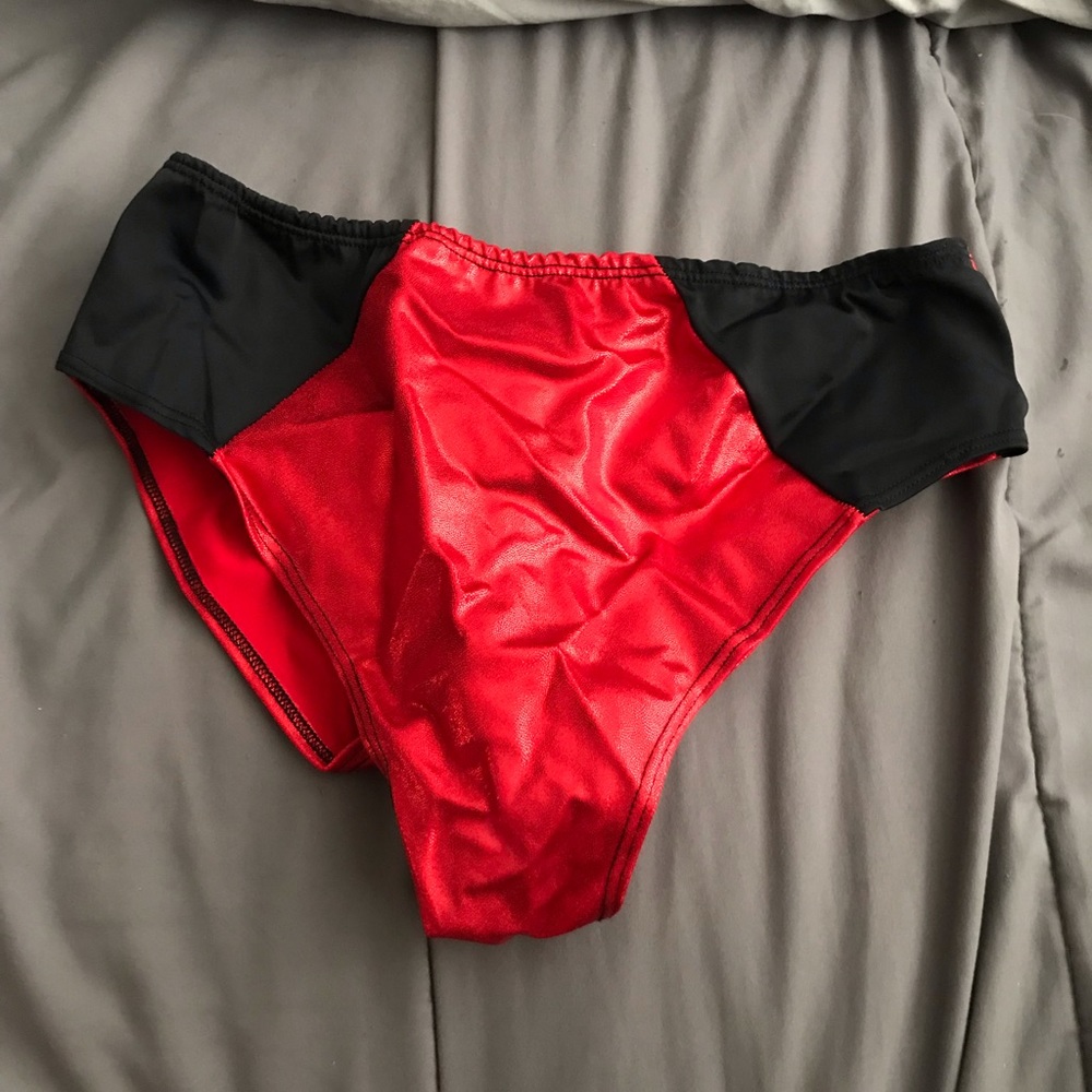 Rave with Mi Gente red high waisted bottoms